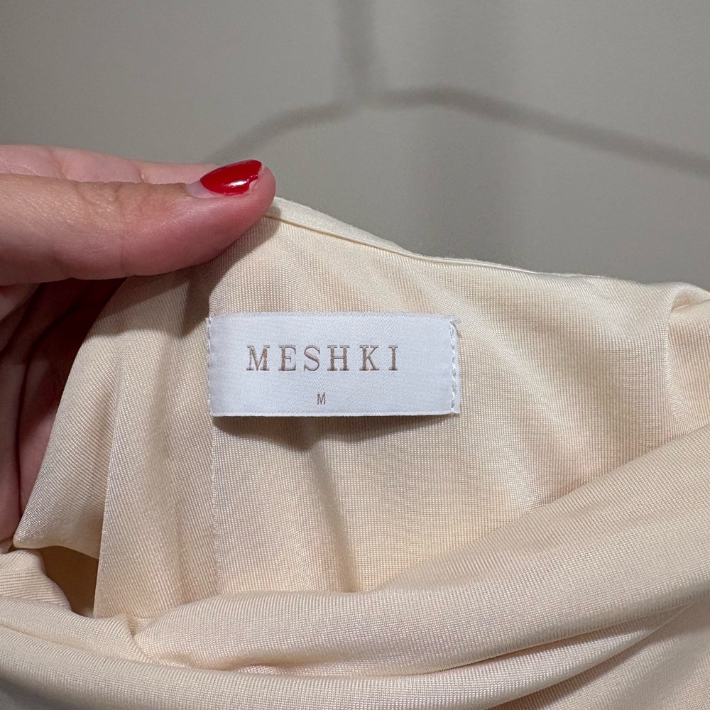 Meshki Slinky And Mesh Maxi Dress - Ivory - Picture 3 of 5